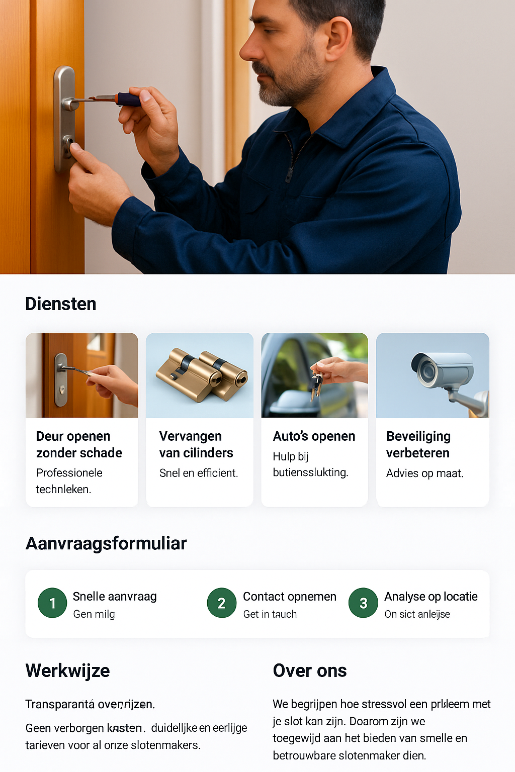 Sleutel in deur met slotenmaker uitstraling